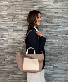 TOPKAPI 【Breath TOPKAPI sis】【WEB限定】ナイロン レザーポケット ミニ トートバッグ ショルダー付き 軽量 / CALM カーム