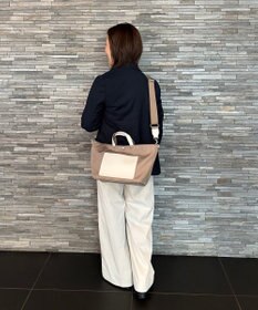 TOPKAPI 【Breath TOPKAPI sis】【WEB限定】ナイロン レザーポケット ミニ トートバッグ ショルダー付き 軽量 / CALM カーム