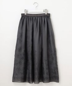 自由区 【洗える】シアーパネルエンブロイダリー スカート