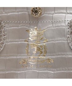 A.D.M.J. 【牛革】クロコ型押しキューブトート21cm(ショルダーストラップ付)