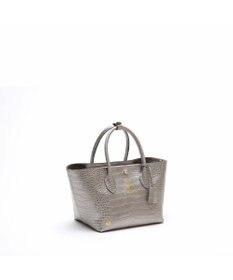 A.D.M.J. 【牛革】クロコ型押しキューブトート21cm(ショルダーストラップ付)