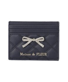 Maison de FLEUR リボンビジューキルティングカードケース