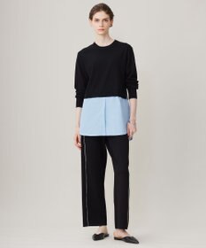 ICB L 【WEB&一部店舗限定カラーあり】クロスコンビ ニットプルオーバー