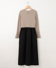 組曲 【WEB限定】リブニットコンビワンピース