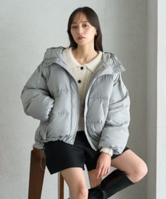 earth music&ecology フーディーパファーブルゾン