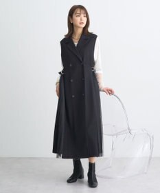 earth music&ecology サイドプリーツジレンチ