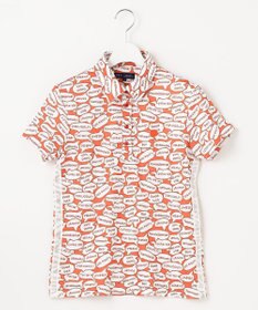 23区GOLF 【WOMEN】【吸水速乾/UVカット】YELL総柄プリントポロシャツ