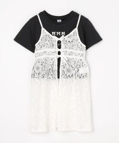 ANY KIDS 【2点セット】Tシャツ×レース キャミソールチュニック