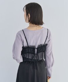 Green Parks ＳＥＴ２点チュールビスチェ＋表面感プルオーバー