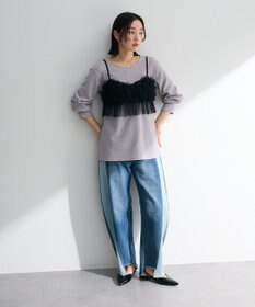 Green Parks ＳＥＴ２点チュールビスチェ＋表面感プルオーバー