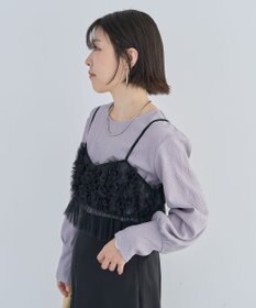 Green Parks ＳＥＴ２点チュールビスチェ＋表面感プルオーバー