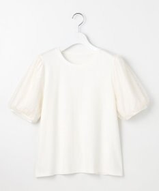 Feroux 【汗ジミが目立たない・洗える】チュール袖パフスリーブ Tシャツ