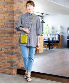 Tiaclasse 【洗える】パフ袖シャツチュニックブラウス