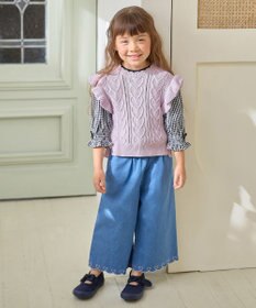 ANY KIDS ハート ケーブル ニット ベスト