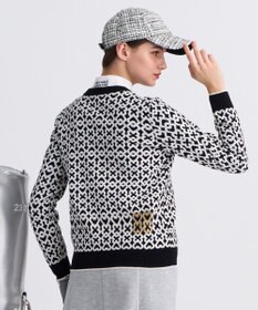 23区GOLF 【WOMEN】モノグラムジャガードセーター ブラック系5