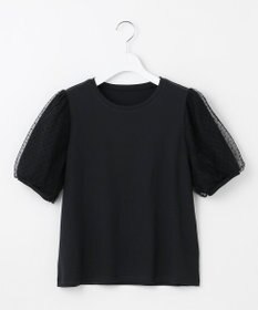 Feroux 【汗ジミが目立たない・洗える】チュール袖パフスリーブ Tシャツ