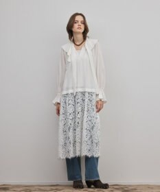 GRACE CONTINENTAL レースコンビフリルカフタンワンピース