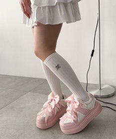 WEGO ダブルリボンフリルスニーカー