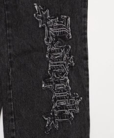 WEGO 【ユニセックス着用YD/ウエスト調整可/MLサイズ展開】グラフィックデニムパンツ