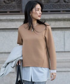 ICB サテンラッセルコンビ カットソー オフホワイト