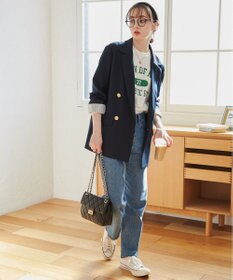 WEGO 【ANGIE VINTAGE/S/Mサイズ展開 / オケージョン対応 / セレモニー対応】ゴールドボタン テーラードジャケット / 金ボタン ダブル ブレザー