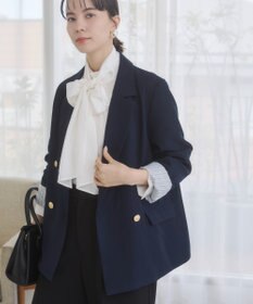 WEGO 【ANGIE VINTAGE/S/Mサイズ展開 / オケージョン対応 / セレモニー対応】ゴールドボタン テーラードジャケット / 金ボタン ダブル ブレザー