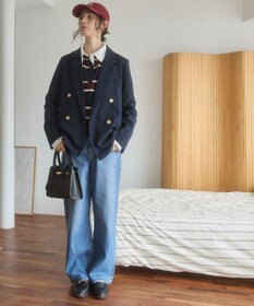 WEGO 【ANGIE VINTAGE/S/Mサイズ展開 / オケージョン対応 / セレモニー対応】ゴールドボタン テーラードジャケット / 金ボタン ダブル ブレザー