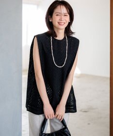 組曲 【先行予約・WEB限定】エンブロイダリーレースノースリーブ ブラウス