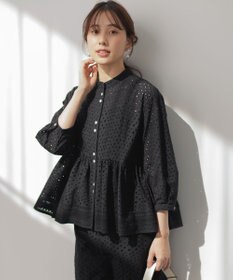 組曲 【先行予約】エンブロイダリーレーススタンドネック ブラウス
