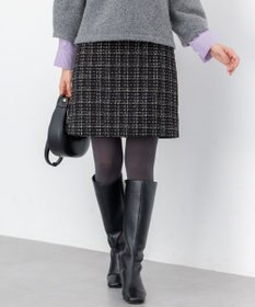組曲 ラメステッチツイード スカート