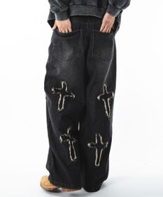 WEGO 【ユニセックス着用ITEM】フリンジデニムパンツ