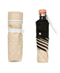 MOONBAT POLO RALPH LAUREN 晴雨兼用日傘 折りたたみ傘 ドット×グログラン／一級遮光 遮熱 UV