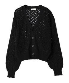 earth music&ecology スラブコットンレース編みカーディガン