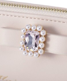 Maison de FLEUR パールビジュー合皮リボンロングポーチ