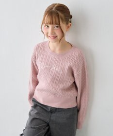 ANY KIDS ラインストーン しあわせタッチニット
