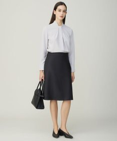 ICB ストレッチジョーゼット ボウタイライク ブラウス