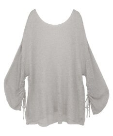 YECCA VECCA 袖シャーリングシアーニット