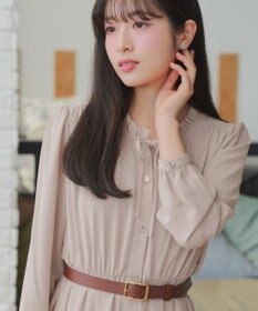 Tiaclasse L 襟フリルリボンワンピース