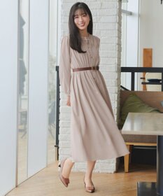 Tiaclasse L 襟フリルリボンワンピース