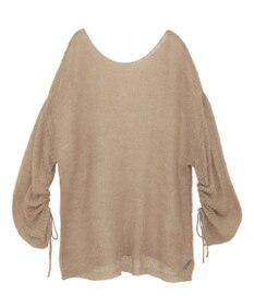 YECCA VECCA 袖シャーリングシアーニット