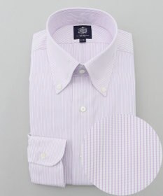 J.PRESS MEN 【PREMIUM PLEATS / 形態安定】マイクロストライプ ドレスシャツ / B.D. ライラック系1