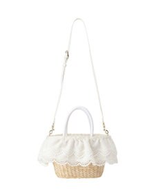 Maison de FLEUR 【2Way】レースフリルメイズ2Wayカゴバッグ