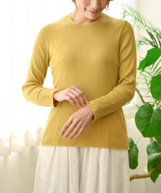 muuc 〈高品質シルク＆スーピマ超長綿〉〈洗えるニット〉〈通年着られる〉袖口模様編み プルオーバー