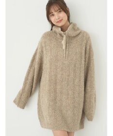 earth music&ecology ブークレハーフジップミニワンピース