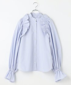 #Newans 【洗濯機可能/シワになりにくい】〈春名亜美さんコラボ〉ショルダーフリルブラウス