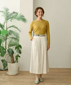 muuc 〈高品質シルク＆スーピマ超長綿〉〈洗えるニット〉〈通年着られる〉袖口模様編み プルオーバー