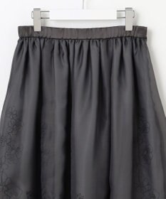 自由区 【洗える】シアーパネルエンブロイダリー スカート