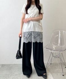 WEGO レース切替サテンキャミ