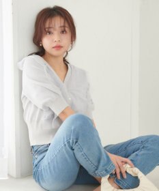 Feroux 【美人百花7月号掲載】チュールコンビパフスリーブ ニット