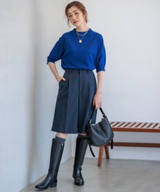 23区 【洗える】ヴィスコースストレッチ 半袖 ニット